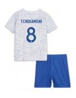 Francie Aurelien Tchouameni #8 Venkovní dres pro děti MS 2022 Krátký Rukáv (+ trenýrky)